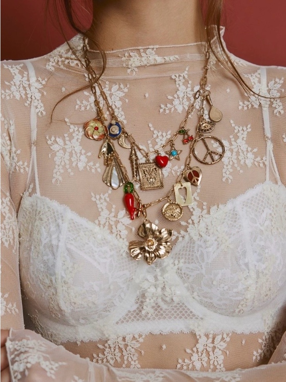 Free people new with tags maxamillion gold Charm Necklace